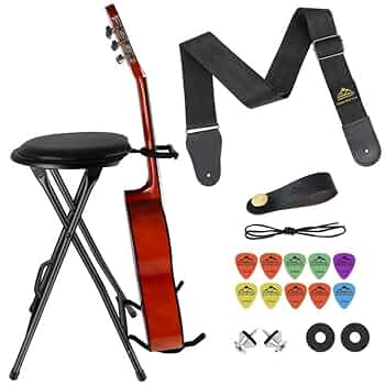 GUITAR STOOL WITH STAND+楽譜クリップ付き Amazon.com: EASTROCK Guitar Stool Seat and Black Guitar