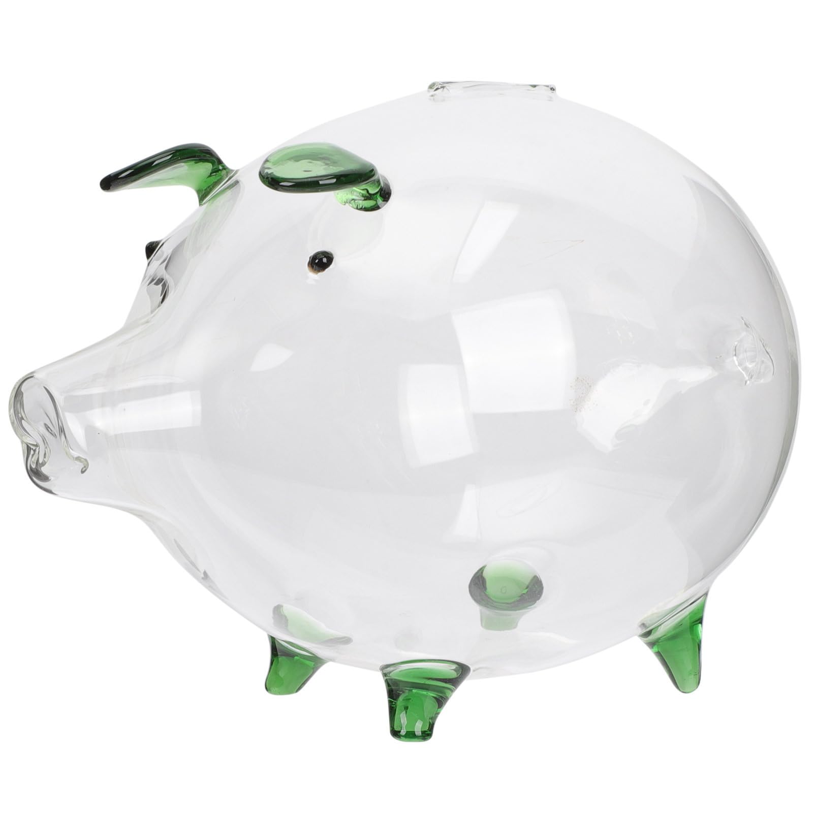 Alcancía de vidrio transparente en forma de cerdito decorativa para monedas