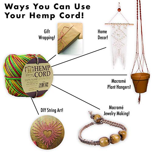 Hilo de cáñamo de 1mm Hemptique turquesa para evitar enredos al tejer joyas y macramé 3