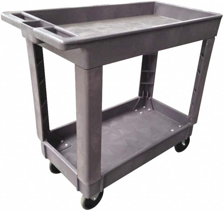 Carrito utilitario, tapa de carga de 500 lb. Bandeja superior, 34.5X17.5X32.75 (Gris)