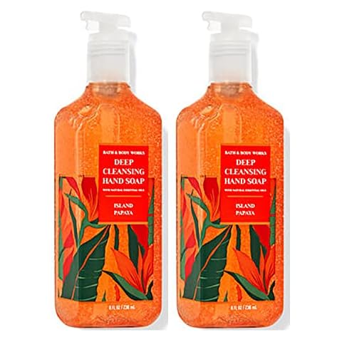 Bath & Body Works Deep Cleansing Gel Hand Soap 2 Pack 8 oz. (Island Papaya) Cover