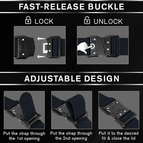 Image of TECEUM Tactical Belt - Heavy-Duty & Quick Release - Military, Work, Rigger, Duty & Utility Belt for Men