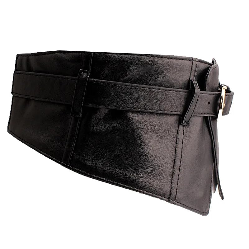 Pohullan Women Wide Waistband Travel And Shopping Coat Dress With Leather Belt Accessories3