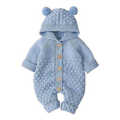 Consejos para Comprar Sudaderas con capucha para Bebé para comprar online. 45 AIMAOMI - overol de forro polar con capucha para bebé recién nacido, con patas de oso y orejas para bebé, ropa de invierno cálida, Q1-azul, 0-3 meses