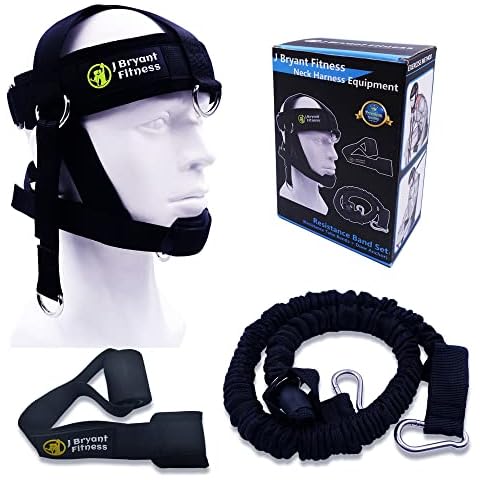 J Bryant Neck Harness Head - Weight Lifting with Resistance Tube Bands - Door Anchor Set Adjustable Neck Training Strap Exercise Equipment (L) Cover
