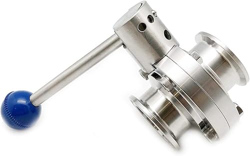 Miniatura 17 de QiiMii Válvula de mariposa sanitaria de acero inoxidable 304 con triple abrazadera con mango de tracción y silicona, tubo de 1.5 pulgadas