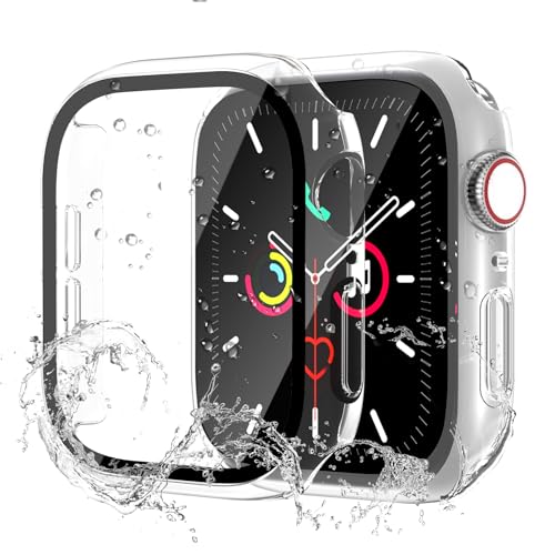 Image of Waterproof Case for Apple Watch Series SE2 SE 6 5 4 40mm, Built-in Screen Protector with Tempered Glass [Touch Sensitive] Cover for iWatch S6 /S5 /S4 /SE 40mm, Clear