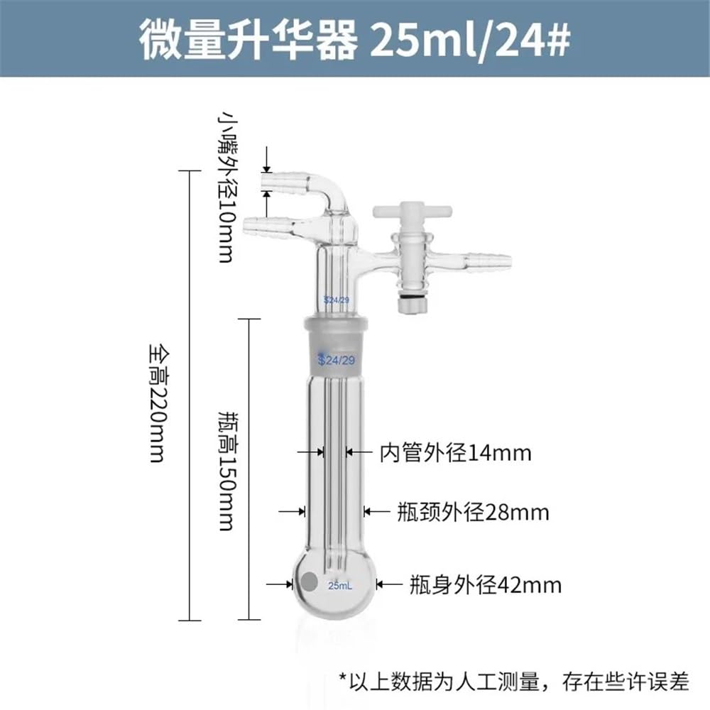 Urządzenia i wyposażenie laboratoryjne 25 ml/50 ml/100/250 ml/500 ml/1000 ml, mikrourządzenie laboratoryjne, pogrubione szkło, naczynia szklane sublimatorowe (1000 ml Grinding 24)