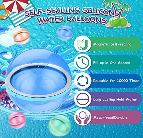 Reusable Water Balloons For Kids| Kids Outdoor Toys | Happy Water Bombs | Quick Self-Sealing Eco Friendly Water Toys For Kids & Adults | Outdoor Activities Water Games Fun For All (12Pcs) #TOP3