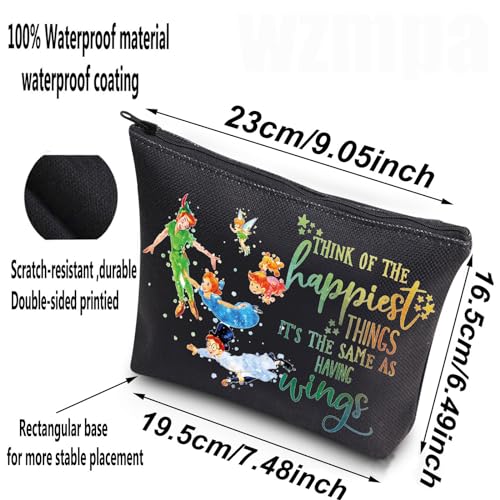 WZMPA Cartoon Movie Cosmetic Bag Fairytale Fans Gift Think Of The Happiest Things It's The Same As Having Wings Makeup Zipper Pouch Bag Cartoon Merchandise (Happiest Things-BL)2