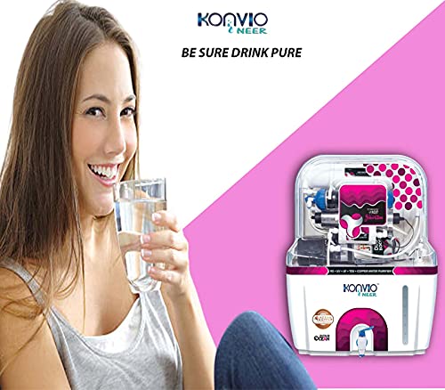 Image of Konvio Neer Copper RO+UV +UF+TDS Adjuster Water Filter and Purifier with High TDS Membrane (Pink)