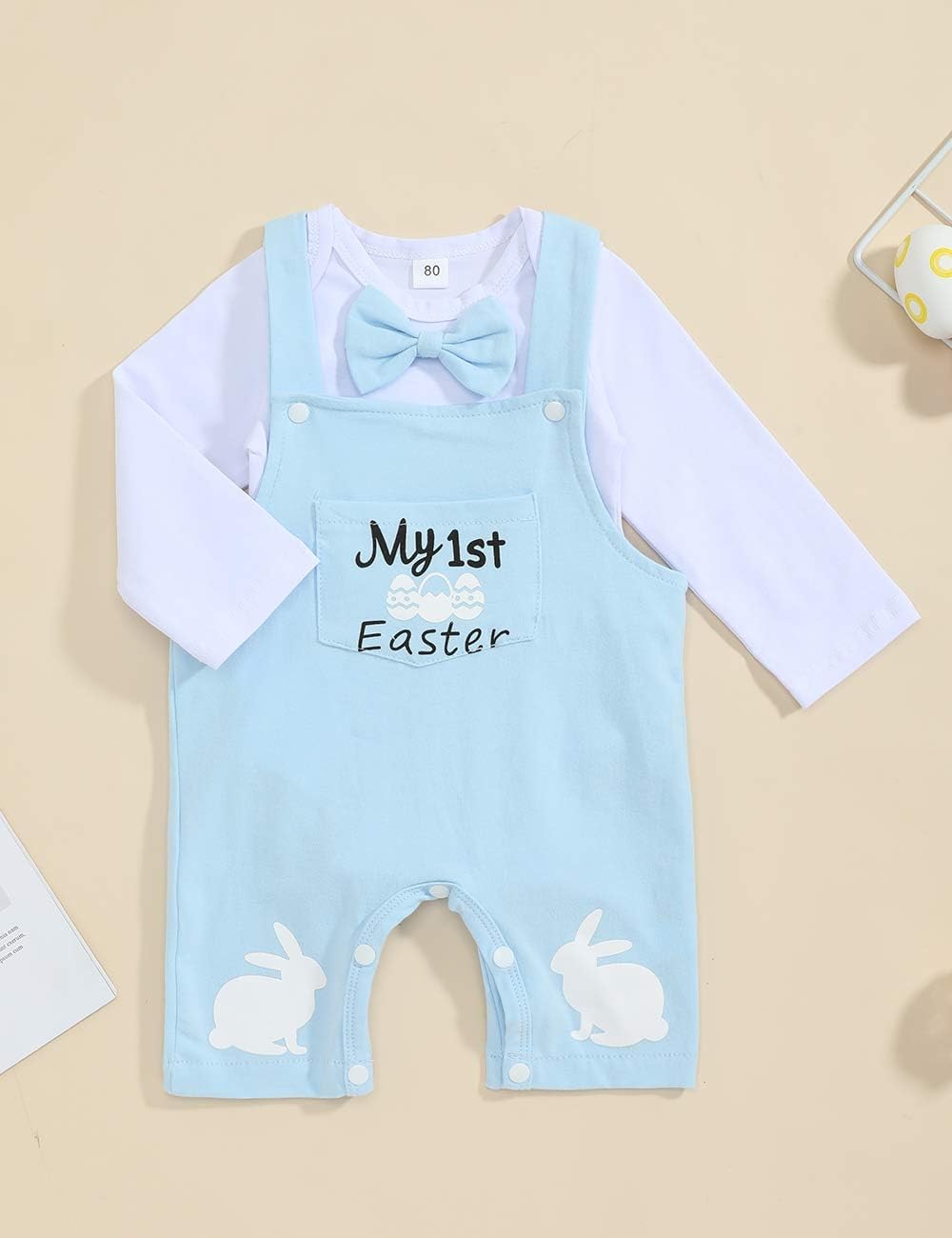 Baby Boy Easter outfit Cute Gentle Romper Top Overall Pant Infant Newborn Clothes Sets
