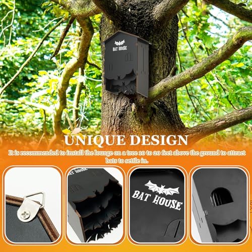 Habitat de chauve-souris en bois pour vos soirées d'été au jardin et cour - 8