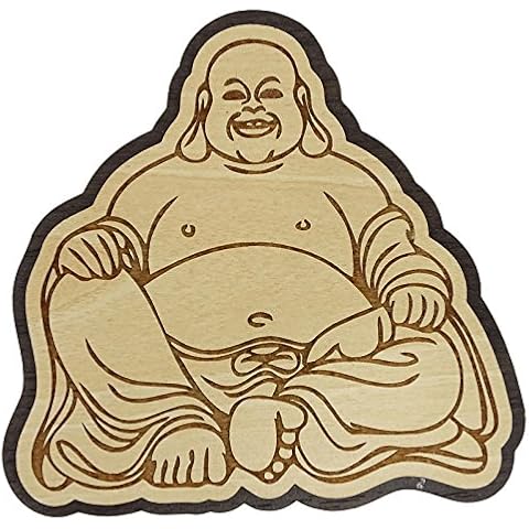 Printtoo Laughing Buddha Wooden Fridge Magnet Cover