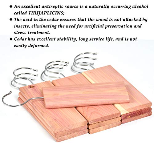Foccts 20 Pcs Cedar Hangers Blocks, Natural Red Cedar Blocks For Clothes Storage, Cedar Hang Ups Set Household Protector, Aromatic Cedar Wood Hangers #TOP5