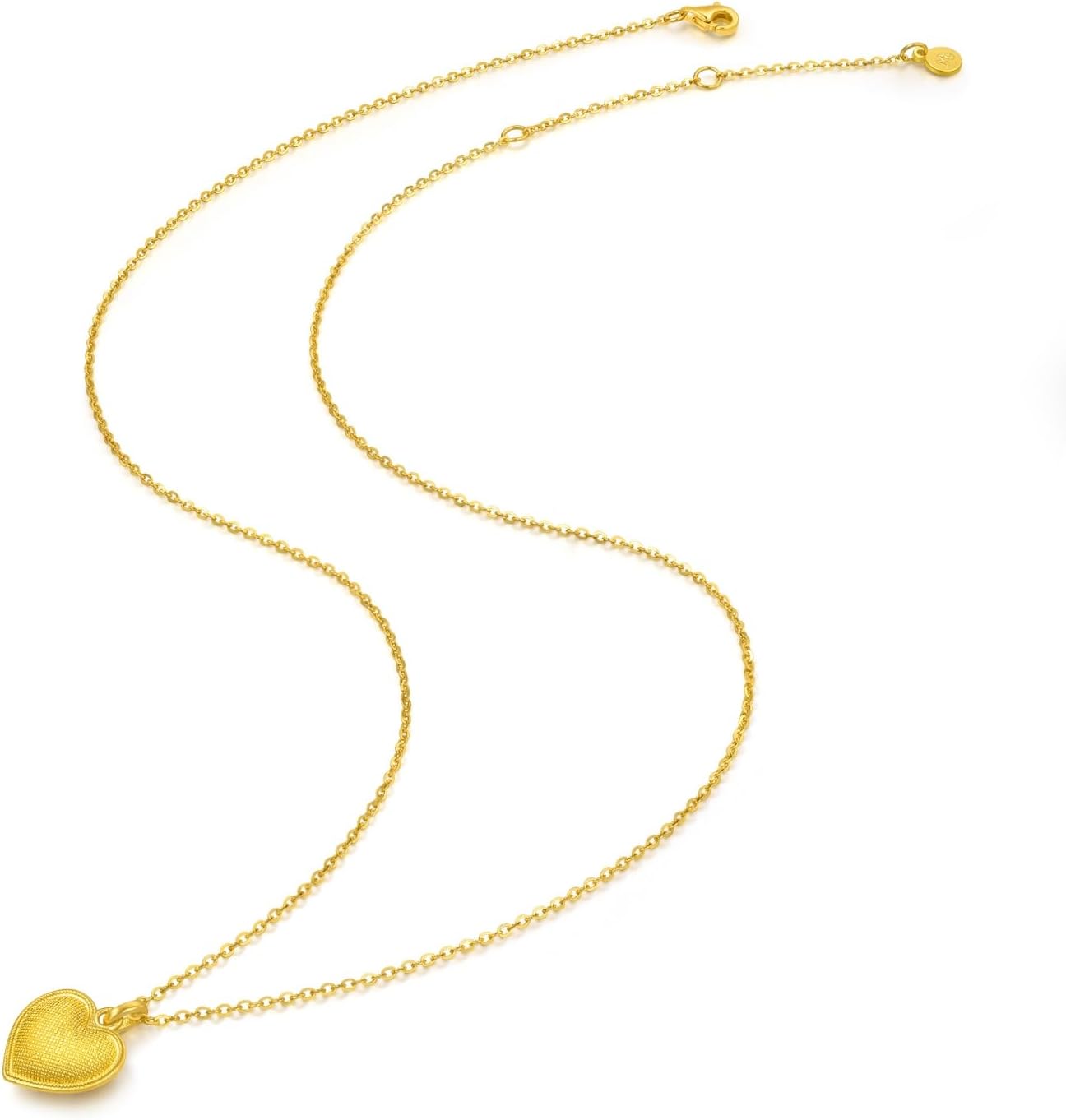 CHOW SANG SANG 999.9 24K Gold MINTYGREEN Dainty Gold Heart-shaped Necklace for Women Size 47cm 95700N Price-by-Weight 4.49g Gold