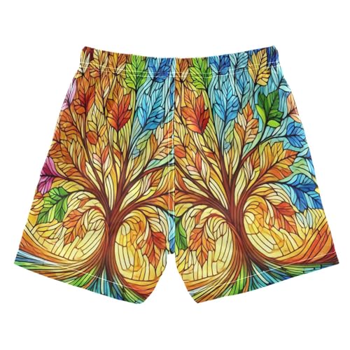 Glass Tree Colorful Boys Swim Trunks Quick Dry Toddler Swimsuit Boy Board Shorts Bathing Suits Swimwear 3T2