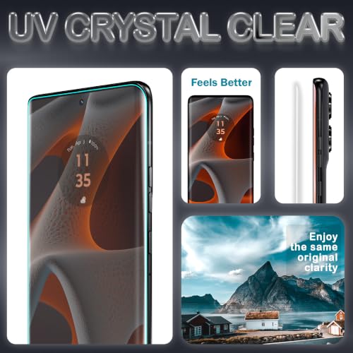 Image of ArmourPro 2 Pack Matte UV Tempered Glass for Motorola Edge 50 Pro, Motorola Edge 50 and Edge 50 Ultra 5G, Premium Curved Screen Protector with Anti-Glare Finish, Edge-to-Edge Coverage, Fingerprint Friendly and Case Friendly