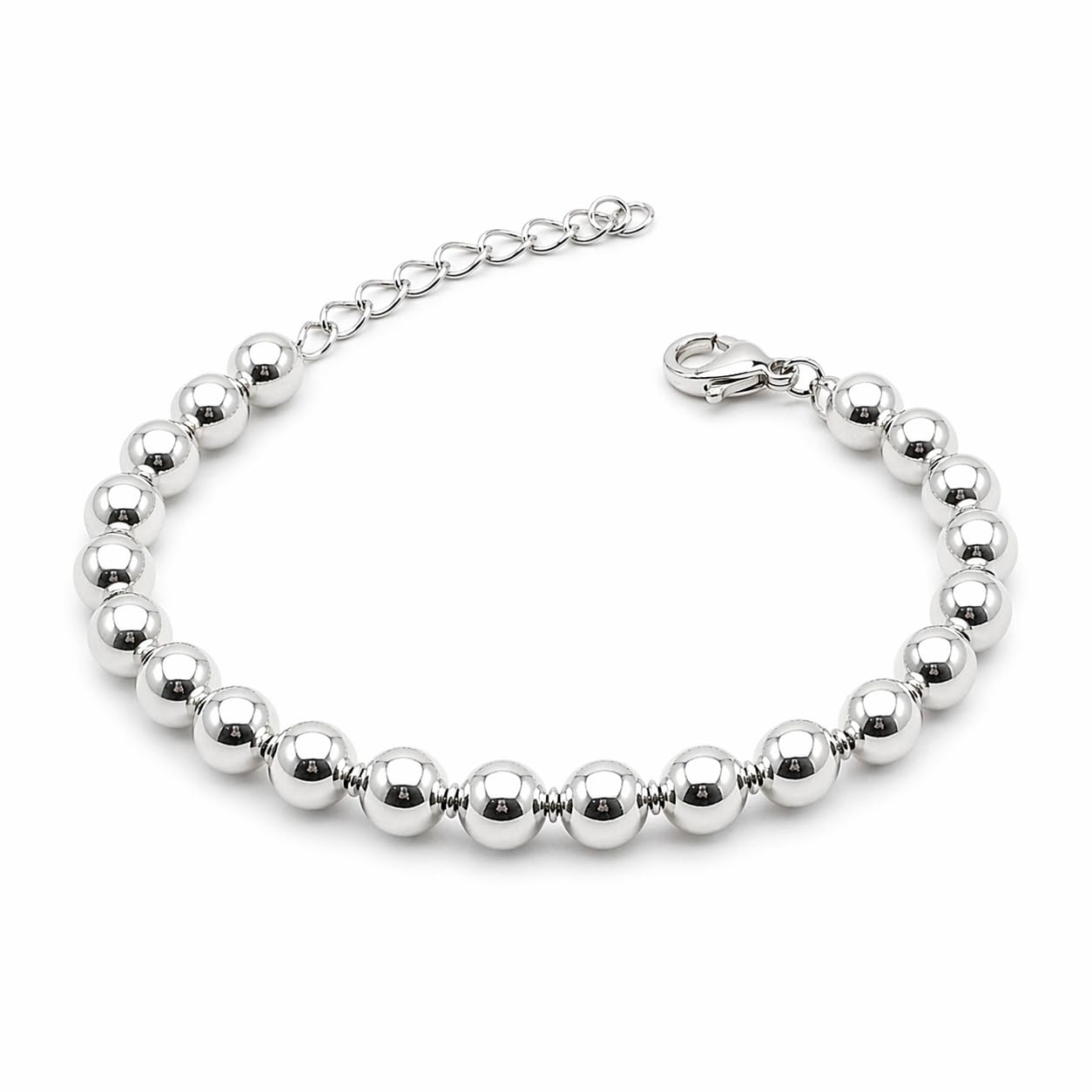 Desconocido Pulsera Plata Mujer de Bolas 8mm