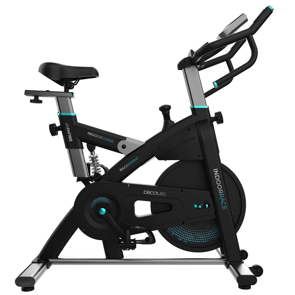 Cecotec DrumFit Indoor 20000 Race Bicicleta Estática para Eléctricos con Voltaje de Inercia Pulsómetro LCD Soporte Dispo