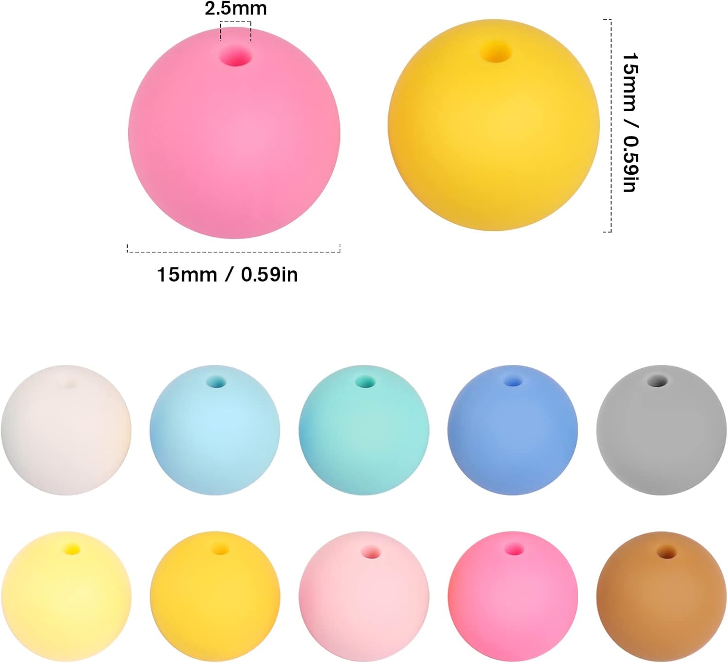 Silicone Beads Bulk for Keychain Lanyards Bracelet Necklace Jewelry Making DIY Craft