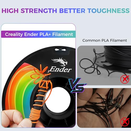 Image of Creality 3D Printer Filament 4KG, Rainbow PLA+ Filament 1.75mm, Multicolor PLA Plus Strong Toughness Dimensional Accuracy + /- 0.03mm, PLA Pro for Most 3D Printer, 1KG Spool(2.2lbs)