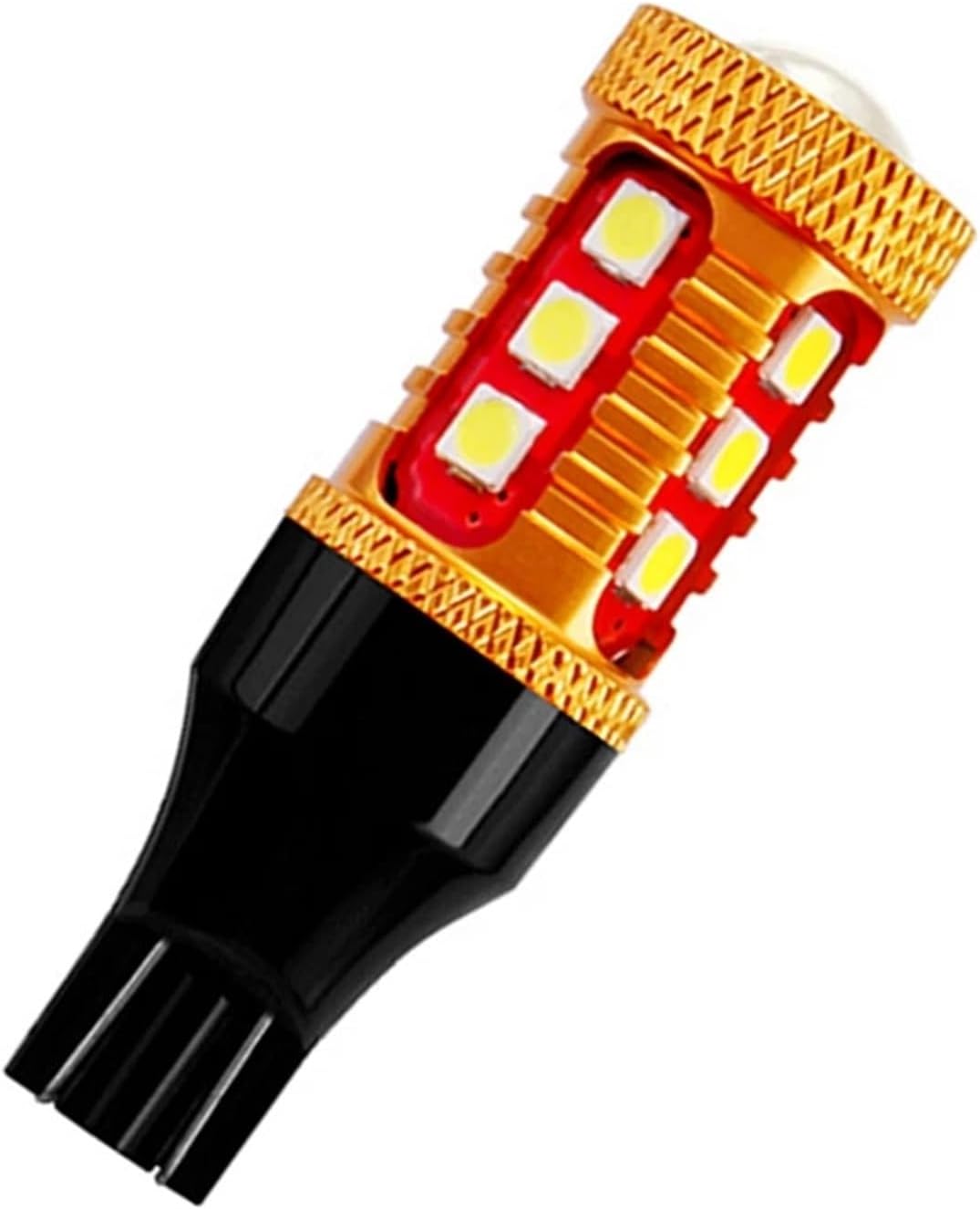 2PCS T15 921 W16W WY16W 1000Lm 3030 LED Auto Additional Brake Lights Reverse Light Car Rear Turn Signals White Red Amber Yellow(WHITE)