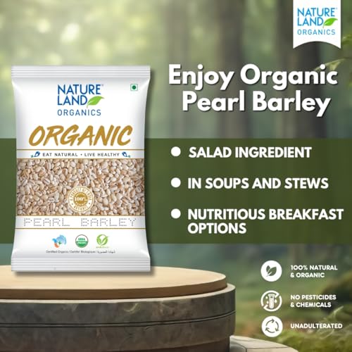 Image of Natureland Organics Pearl Barley 500 Gm (Pack of 15) - Organic Barley