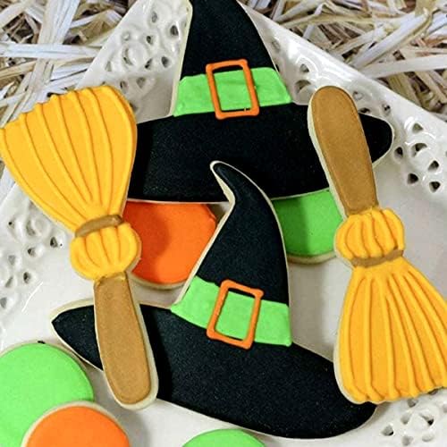 Witch and Wizard Cookie Cutter Set Stainless Steel Owl Witch's Hat Broom Scarf Lightning Biscuit Fondant Molds for Baby Shower All Saints' Day Witches Party