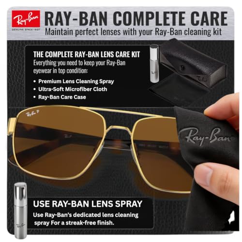 Image of Ray-Ban RB3663 Square-Round Shaped Sunglasses for Men with Official RAYBAN Eyewear Kit