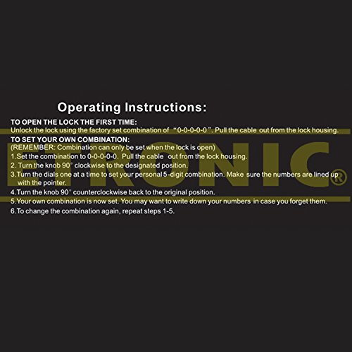 Etronic Bike Lock M10, Chain Cable Lock Tuff Links 4 Feet Long Security 5-Digit Resettable Combo Combination Lock Bicycle Lock Hardened Steel Tough Square Links Chain Lock #TOP6