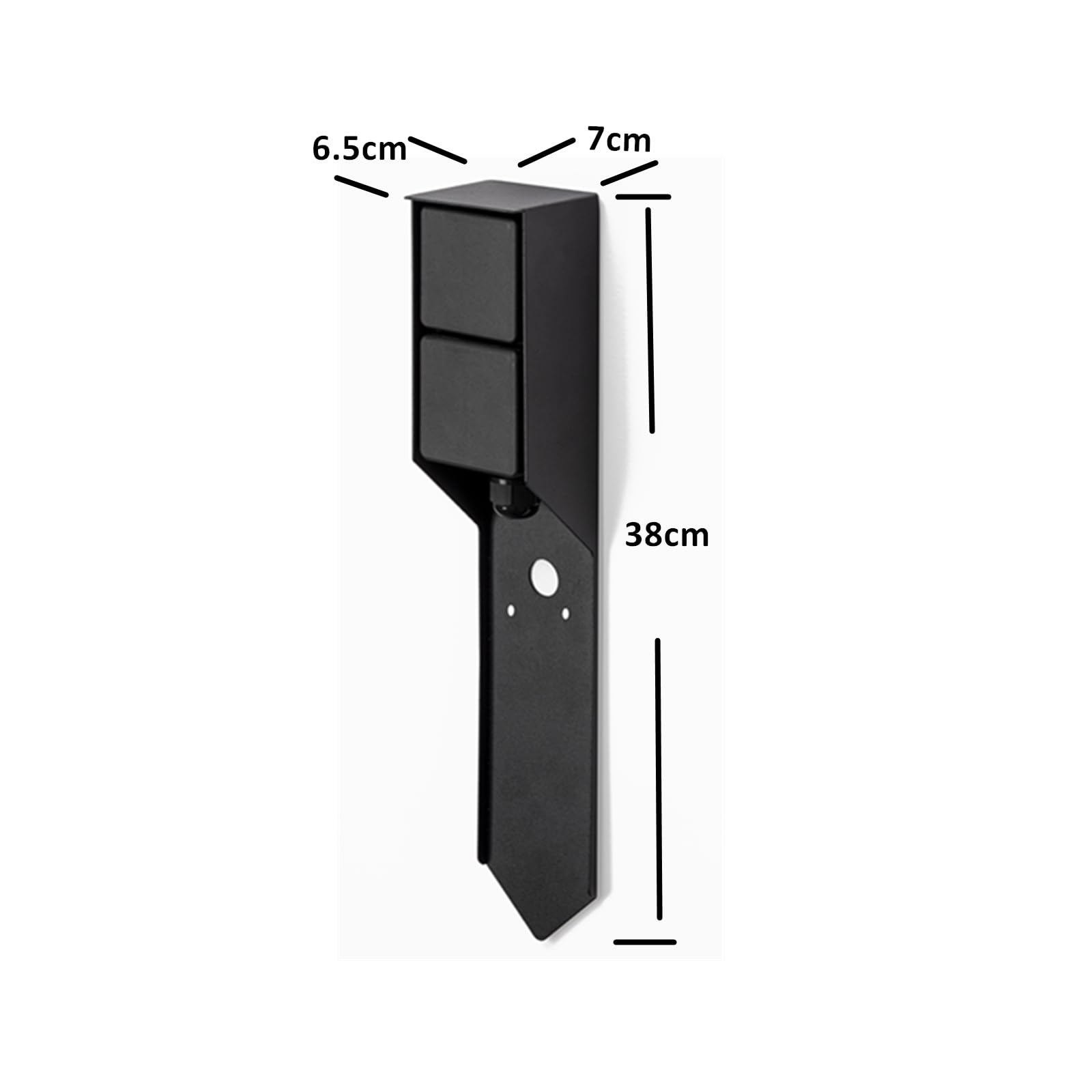 Presa elettrica da giardino, presa esterna con picchetto per esterni, 2 ingressi, in acciaio inox, IP44, antracite