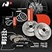 A-Premium 12.20 inch (310mm) Rear Vented Disc Brake Rotors + Ceramic Pads Kit Compatible with Select Lexus Models - IS200t, IS300, IS350, GS200t, GS350, GS450h, RC200t, RC300, RC350, 6-PC Set