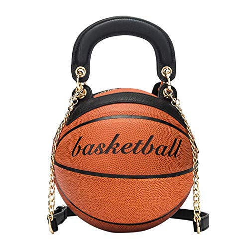Women Basketball Shaped Purse Girls Round Handbag Shoulder Cross Body PU Messenger Bag Adjustable Strap
