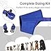 CILKUS Dog Muzzles Suit, 7 PCS Adjustable Breathable Safety Small Medium Large Extra Dog Muzzles for Anti-Biting Anti-Barking Anti-Chewing Safety Protection (Blue)
