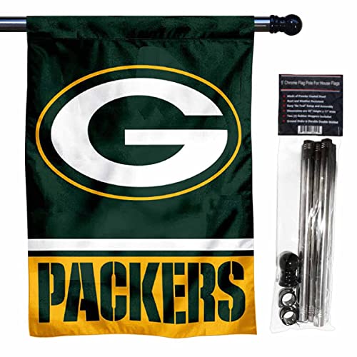 Packers WinCraft bannière anti-enroulement avec mât de 1,5 m résistant au vent