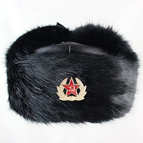 Ushanka hommes hiver chapka badge soviétique bomber hats militaire en cuir PU