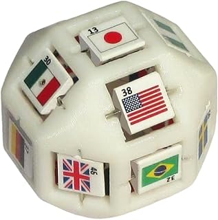 Patent Quiz Die - World Flags Memory Trivia Game with Amazing 54 Country Flags Die.