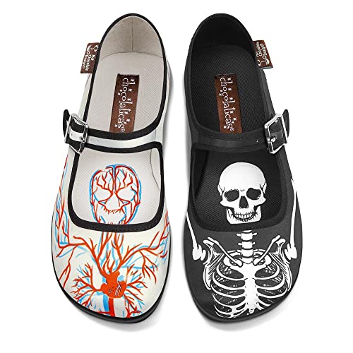 Image of Hot Chocolate Design Chocolaticas Funky Canvas Women's Mary Jane Flat Shoes