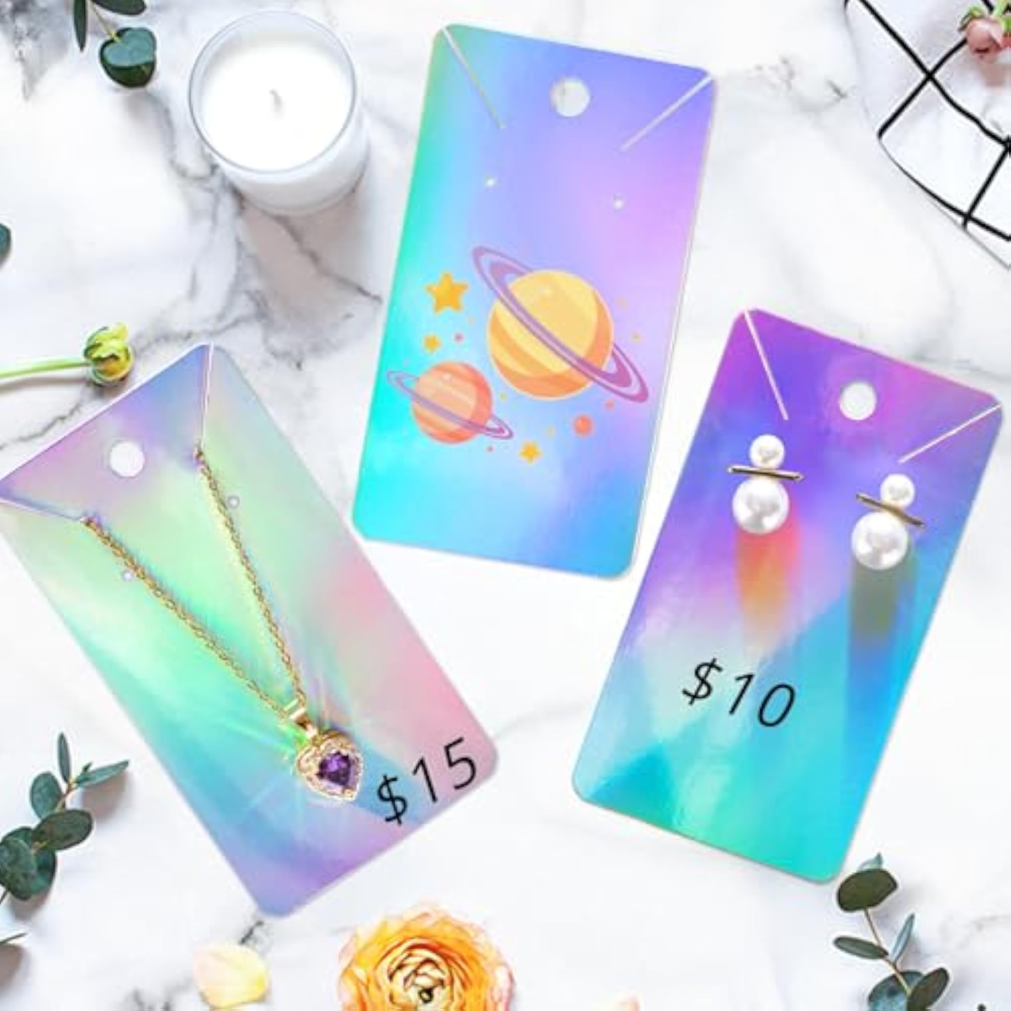 100Pcs Earring and Necklace Display Cards with Bags