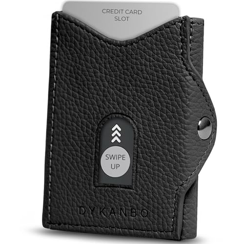DYKANBO Billetera Hombre - Cartera Pequeña para Hombres - Cartera Tarjetero Negro
