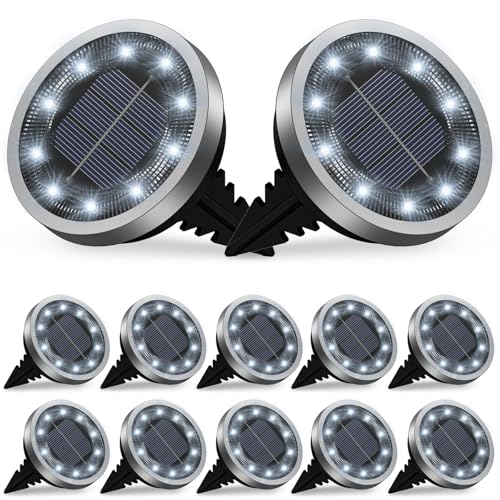 LuJasi Solar Bodenleuchte, Solar Gartenleuchten für Außen IP65 Wasserdicht, Solarleuchte für Garten Außenleuchte außen, für Garten, Rasen, Gehweg, Patio, Auffahrt