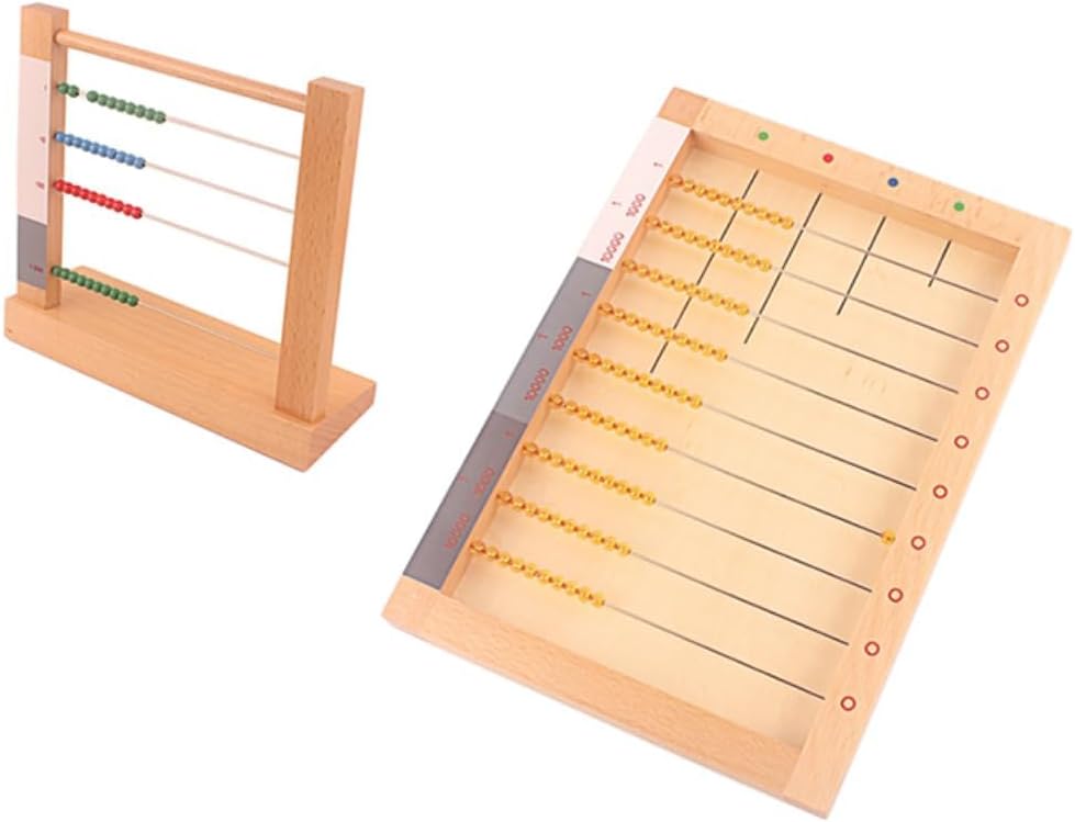 Montessori Wood Calculation Frame Toys Flat Bead Frame for Multiplication Exercises Baby Beads Math Educational Toy Math Learn Operational Teaching Aids (5)
