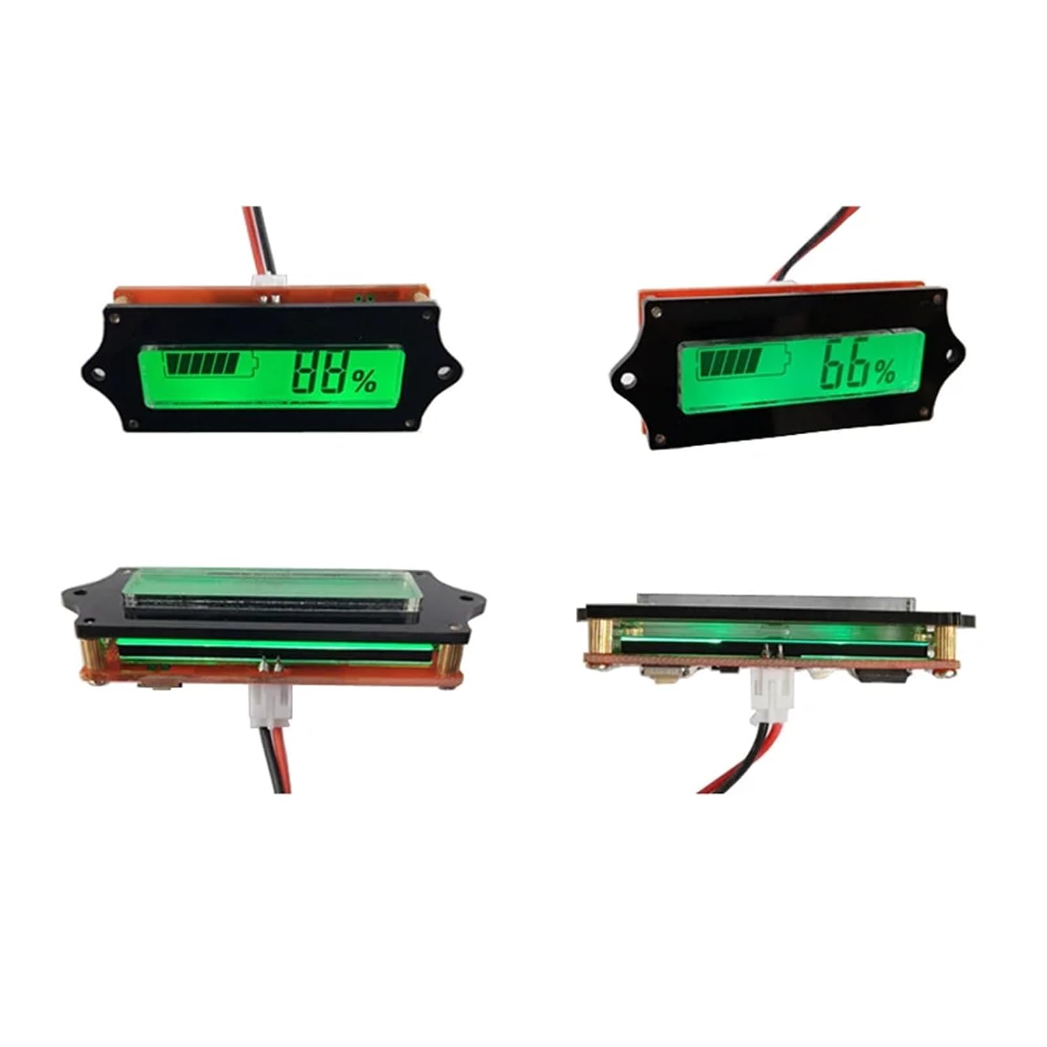 Lithium Lead-Acid Battery Liquid Crystal Power Display Panel Meter Remaining Battery Indicator Voltage Percentage(12V)