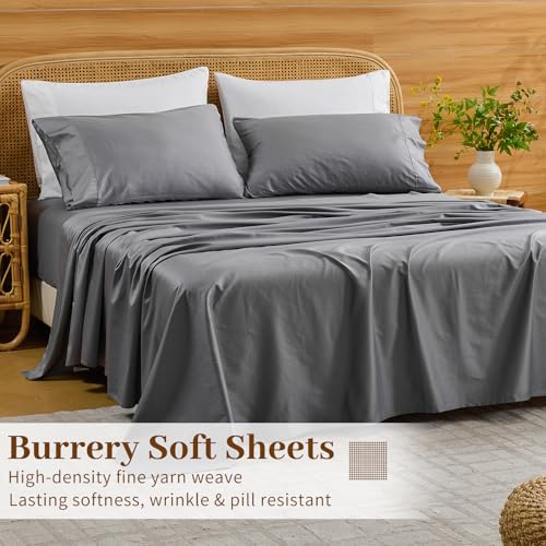 Image of Bedlifes 1000TC Egyptian Cotton King Sheets, 4Pcs, 16 inch Deep Pocket | Cooling & Breathable, Ultra Soft, Hotel Comfort, Sateen Weave, OEKO-TEX Certified, Easy-Care Machine Washable