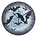 ALAZA Vampire Bats and Full Moon Halloween Night Wall Clock Non Ticking Decorative Desk Clock for Bedroom Kitchen Living Room School Office,Black