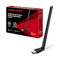 Mercusys TP-Link MU6H Adattatore AC650 WiFi USB ad Alto Guadagno, Chiavetta WiFi, Dual-Band, 200 Mbps su 2.4GHz con Tecnologia 256-QAM, 433Mbps su 5GHz, Compatibile con Windows 11, 10, 8.1, 8, 7, XP
