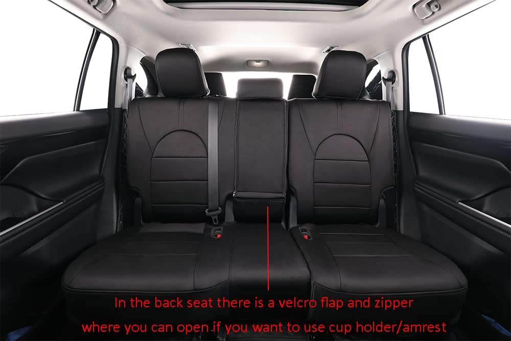 Amazon.com: EKR Highlander Seat Covers for SUV Toyota Highlander 2020 2021 2022 2023 2024 2025 2026,2nd Row 40/60 Split,Car Seat Covers Front Seats Back Seat,Waterproof Seat Covers Full Set-Neoprene(Black) : Automotive