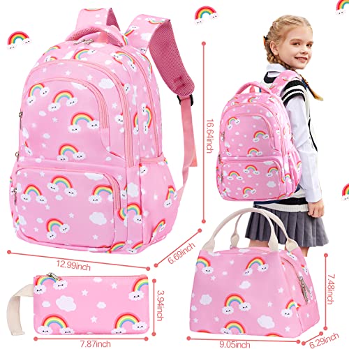 Backpack for Boys Girls, Kids Bookbag Set, Lightweight Schook Bag with Lunch Box & Pen Case for Primary Elementary3