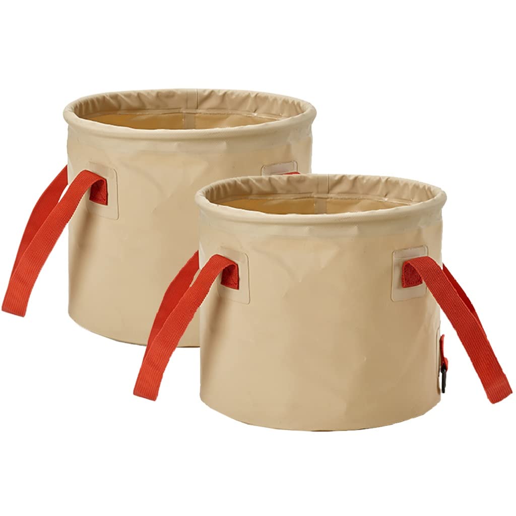 DUNAKE Cubo Plegable Playa con Asa, Cubo Plegable para Camping, Cubo De Pesca Plegable, Cubo De Agua Plegable Multiuso para Senderismo, Al Aire Libre, Lavado De Coches (Size : 10L+10L)